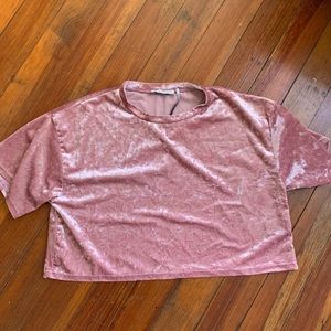 Urban Outfitters pink velvet crop top